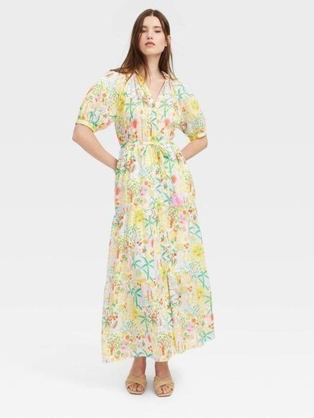 NWT Roller Rabbit x Target Maxi Dress XS Yellow Green